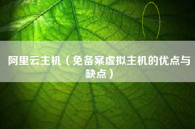 免备案虚拟主机的优点与缺点是什么？阿里云国际版有虚拟主机吗？