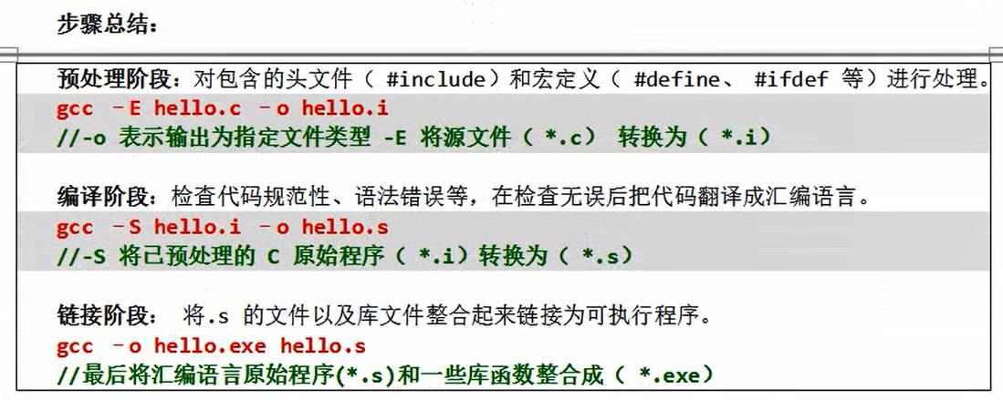 这条命令会告诉GCC编译器编译hello.c文件，并将输出的可执行文件命名为hello（在Windows上可能是hello.exe）。