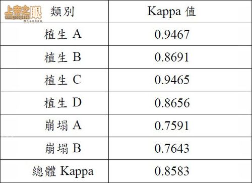 Kappa系数的取值范围在-1到1之间，在实际应用中，Kappa系数通常落在0到1之间，其取值可以划分为以下几个等级来评估一致性水平：