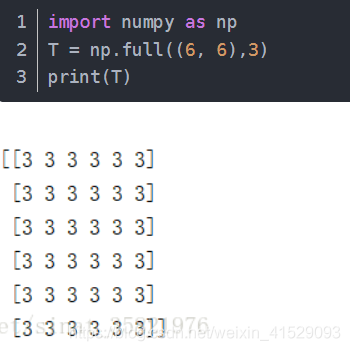 3. 使用numpy.full（自定义值的“空”）