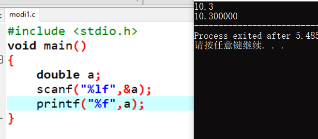 1. 使用scanf 函数输入double