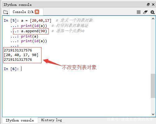 append()：向列表末尾添加一个元素。