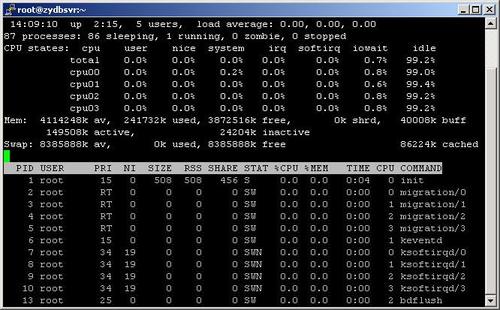 答：可以使用“top”命令查看系统的整体资源使用情况，包括 CPU、内存等，对于 Oracle 相关的进程，可以通过“ps -ef | grep oracle”获取进程 ID，然后结合“top -p <进程 ID>”来查看具体进程的资源使用情况。