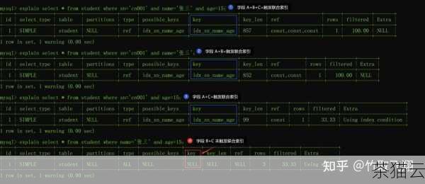 这样，就为表添加了自定义的索引a、b、c。