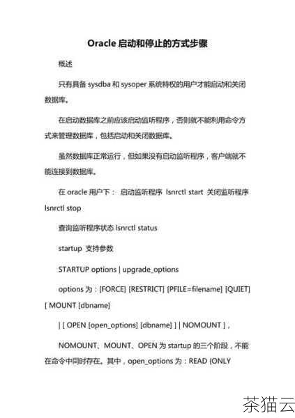 启动 Oracle 数据库服务需要一定的技术知识和经验，但只要按照正确的步骤和方法进行操作，并注意处理可能出现的问题，就能够顺利完成启动，为数据库的正常使用打下基础。